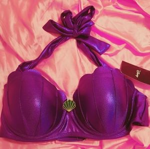 NWT Hot Topic M Ariel Little Mermaid Bra Costume Top Halloween Disney Princess